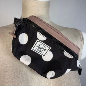 Herschel Twelve Hip Pack Black & White Polka Dot Fanny Bag Belt Bag